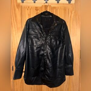 T Tahari barely work pleather shacket